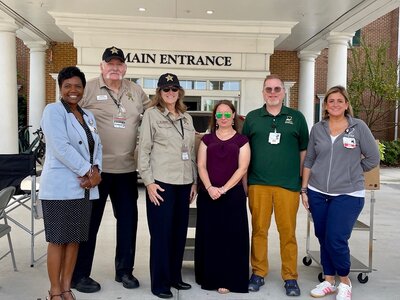 Dosher staff and community volunteers at the 29th Operation Medicine Cabinet last October, where Dosher collected medications from over 230 households. L – R: Dosher CEO Lynda Stanley, Steve Ivers and Carol Lyon, Brunswick County Sheriff’s Office Volunteers, Teresa DuBose, Prevention Specialist, Coastal Horizons, and Dosher staff members JD Toler and Carrie Nell.Dosher staff and community volunteers at the 29th Operation Medicine Cabinet last October, where Dosher collected medications from over 230 households. L – R: Dosher CEO Lynda Stanley, Steve Ivers and Carol Lyon, Brunswick County Sheriff’s Office Volunteers, Teresa DuBose, Prevention Specialist, Coastal Horizons, and Dosher staff members JD Toler and Carrie Nell.