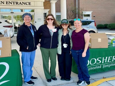 L-R: Dosher staff members Tina Stines, Amanda Janiec, and Ilene Evans, with Teresa DuBose, Prevention Specialist, Coastal Horizons, at the 31st Operation Medicine Cabinet.L-R: Dosher staff members Tina Stines, Amanda Janiec, and Ilene Evans, with Teresa DuBose, Prevention Specialist, Coastal Horizons, at the 31st Operation Medicine Cabinet.